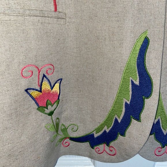 Harve Benard 55% Linen Khaki Sand Jacket Size 12, - Picture 3 of 5